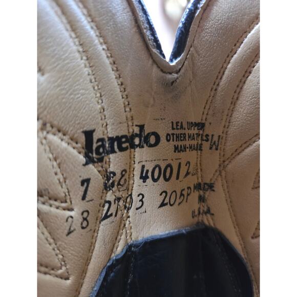 Laredo Mens 12in Black Cherry Western Style Traditional Cowboy Boots Size 7 - Picture 8 of 8